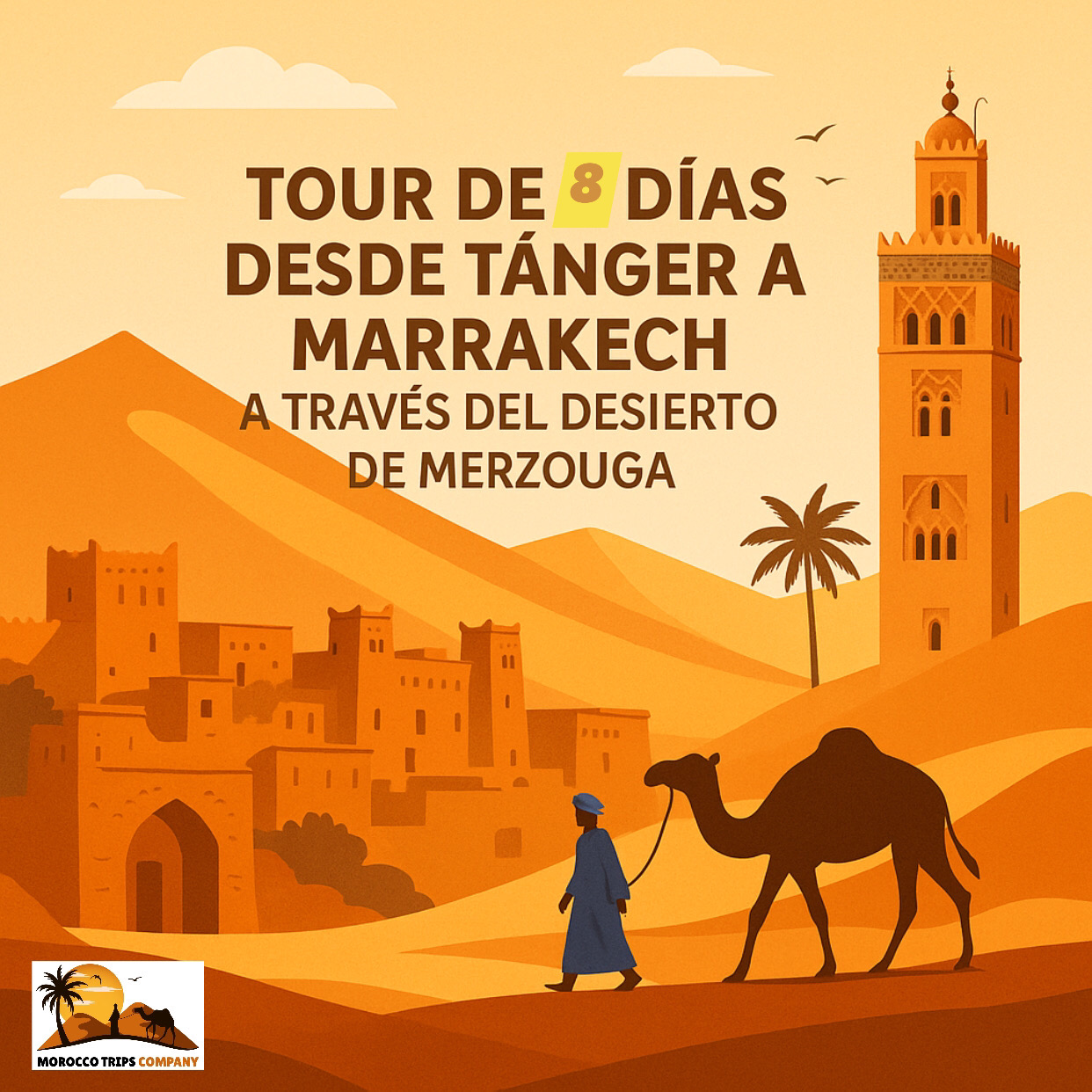Tour de 8 días desde Tánger a Marrakech 2026